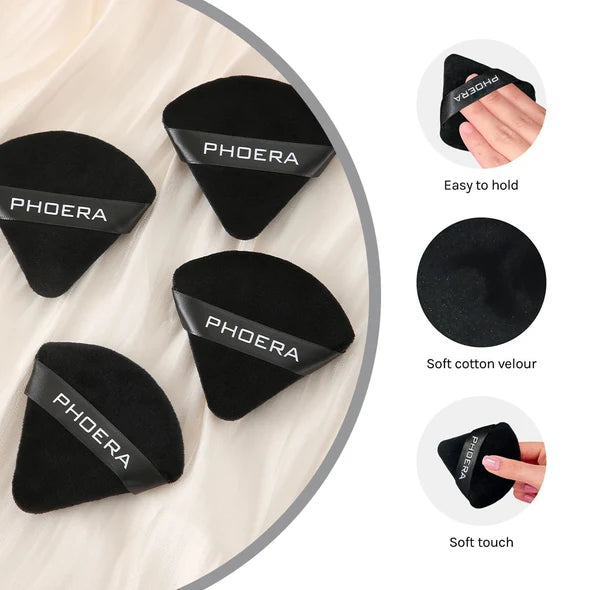 PHOERA 6 Pcs Powder Puff Face Soft Triangle Makeup Puff for Loose Powder