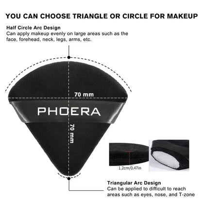 PHOERA 6 Pcs Powder Puff Face Soft Triangle Makeup Puff for Loose Powder