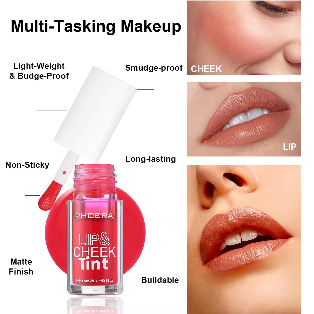 Lip & Cheek Tint Stain Matte Finish