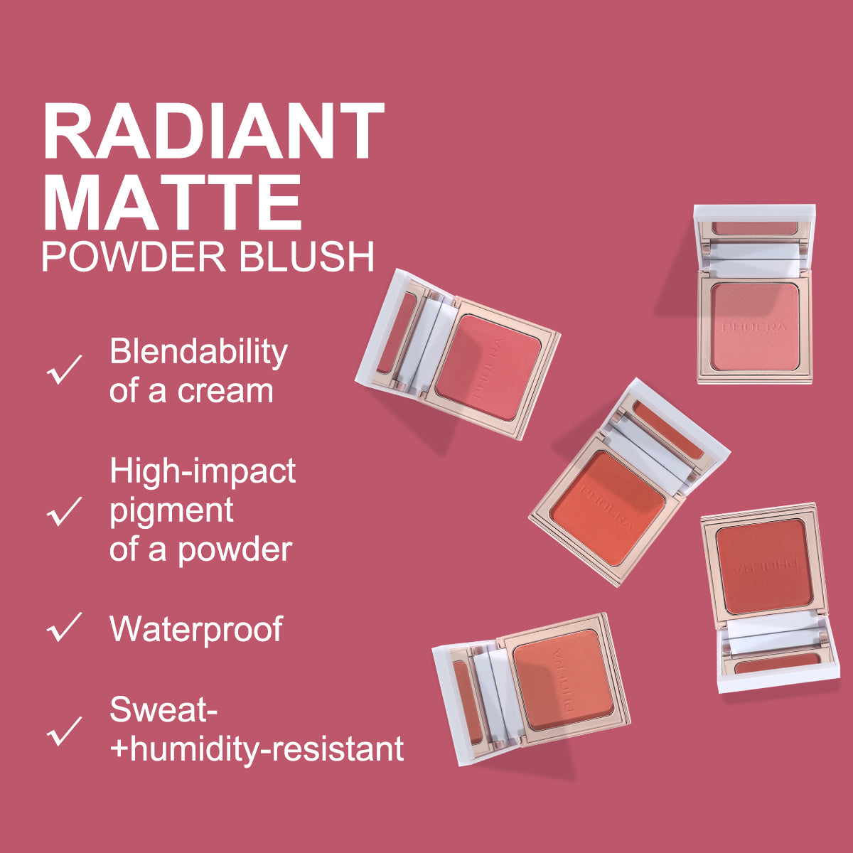 PHOERA Radiant Matte Powder Blush